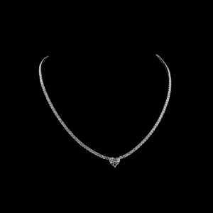 Heart Shape Tennis Necklace